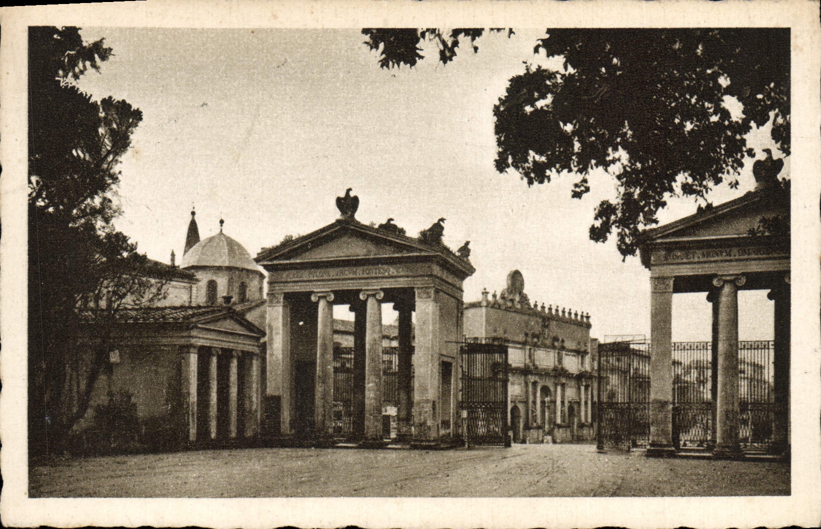 Chalet principal Borghese Ingresso de Roma de la POSTAL de la VENDIMIA