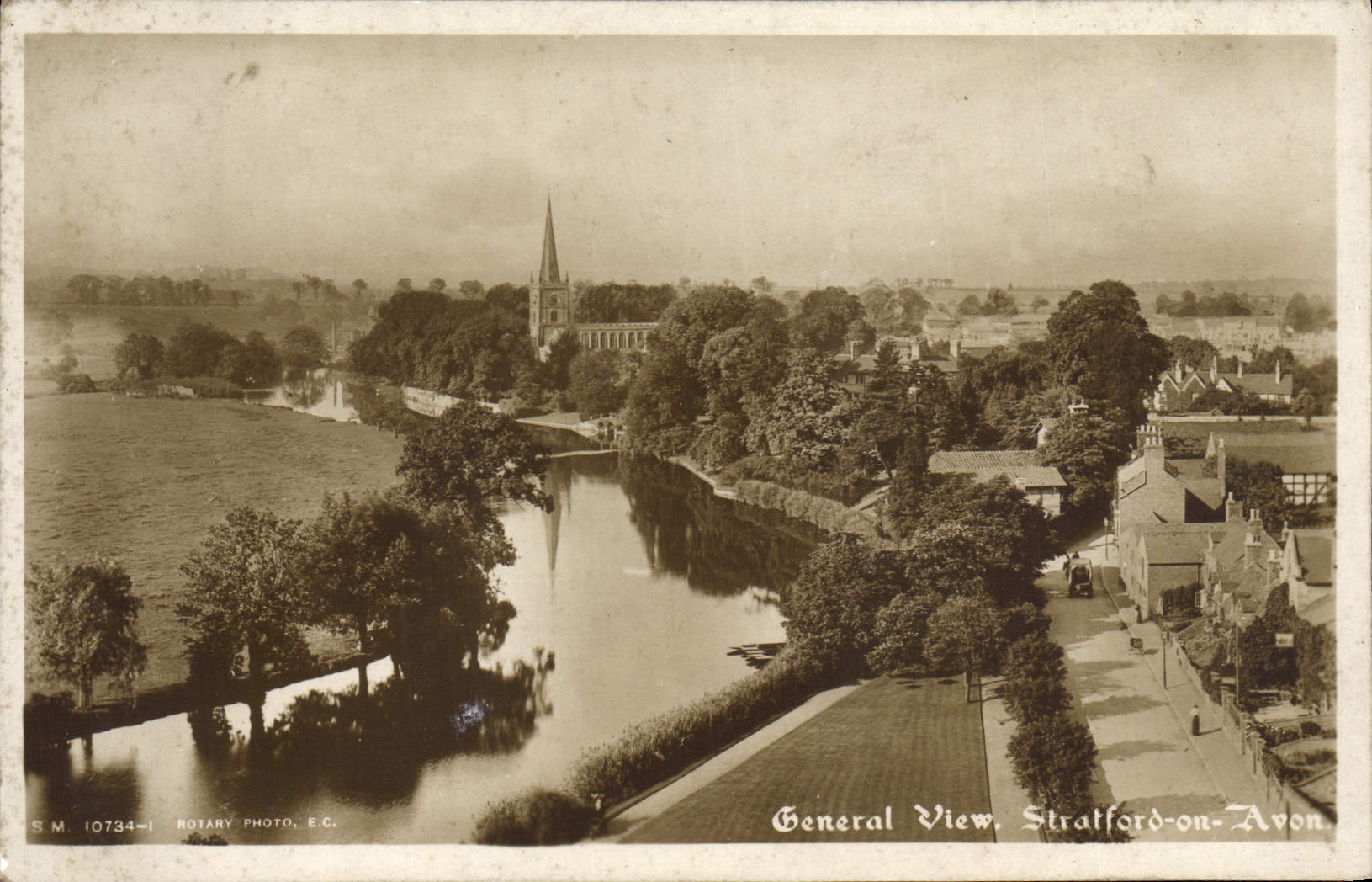 VINTAGE POSTCARD General View Stratford One Avon