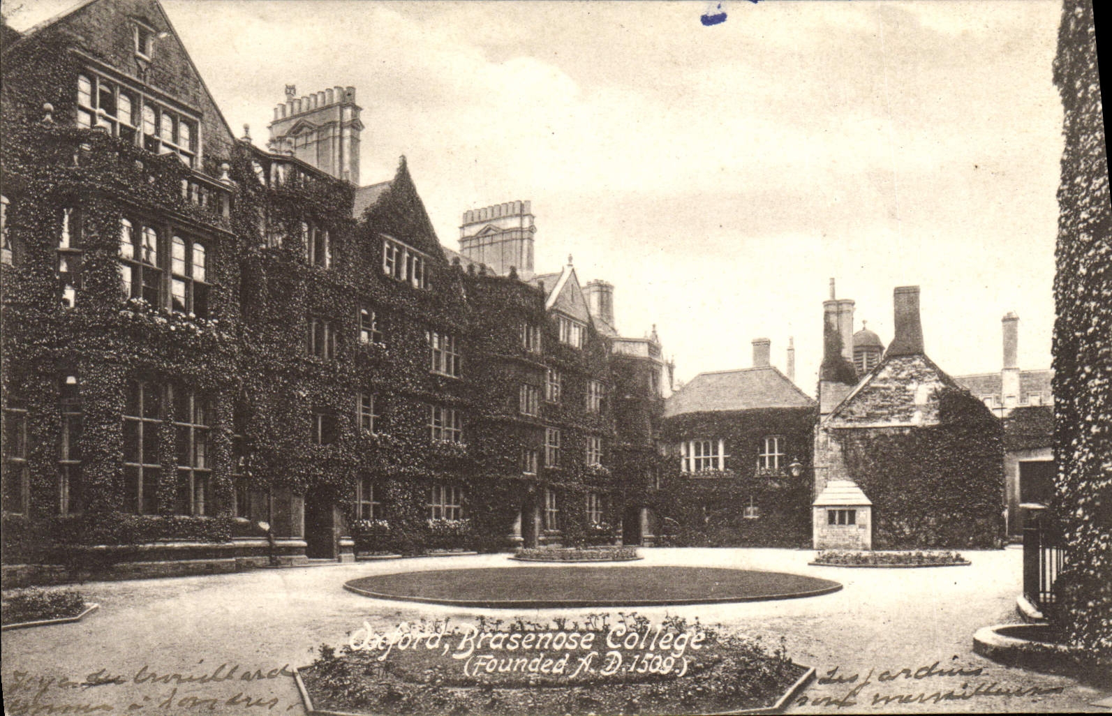 VINTAGE POSTCARD Oxford Brasenose College