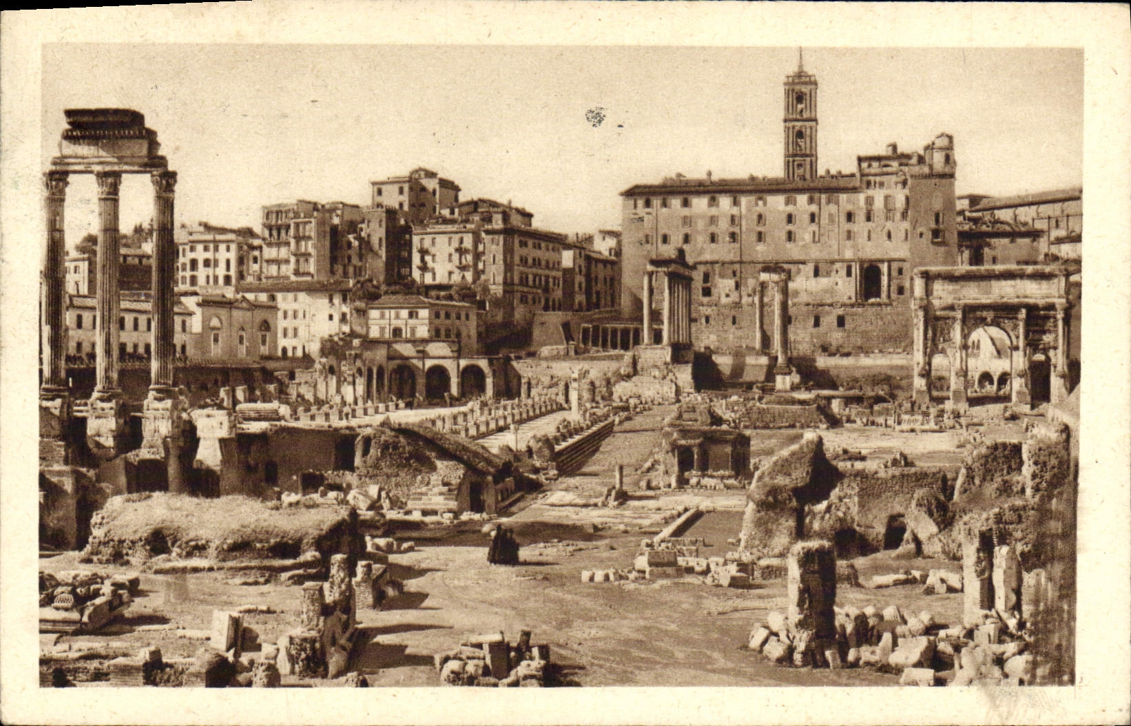 Estafa del romano de Roma Foro de la POSTAL de la VENDIMIA Fempio Di Castore tiene basílica Julia de Polluce E