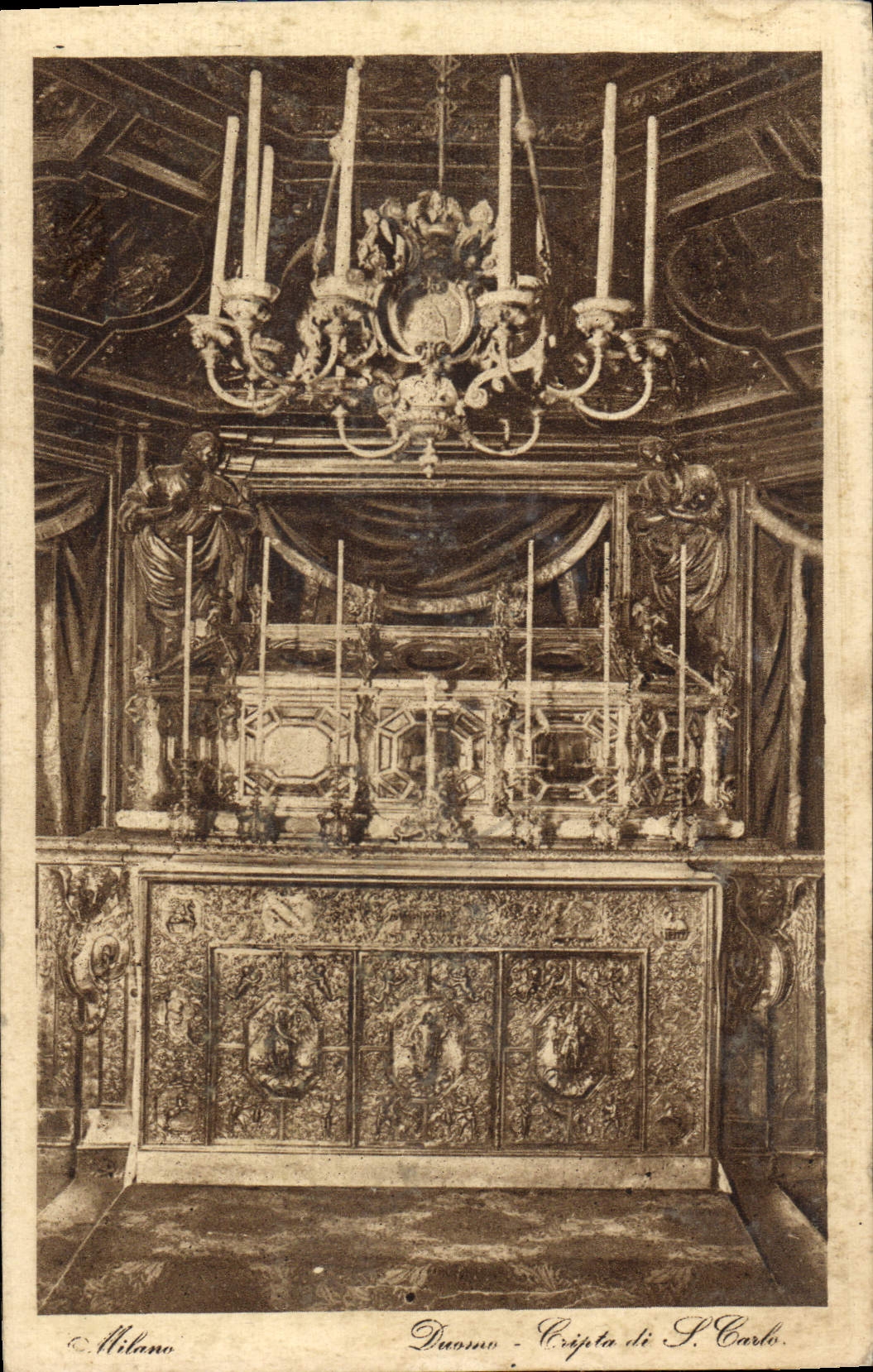 VINTAGE POSTCARD Milano Duomo Cripta di S Carlo