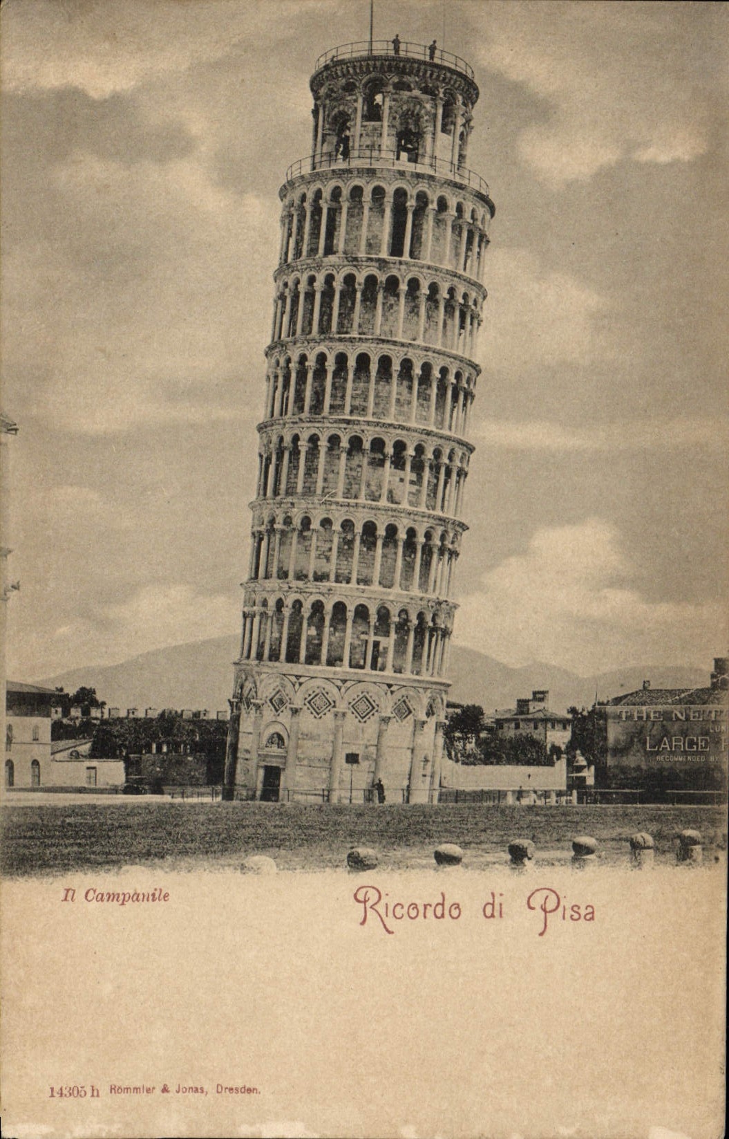 Di Pisa de Ricordo de la POSTAL de la VENDIMIA él Campana-torre