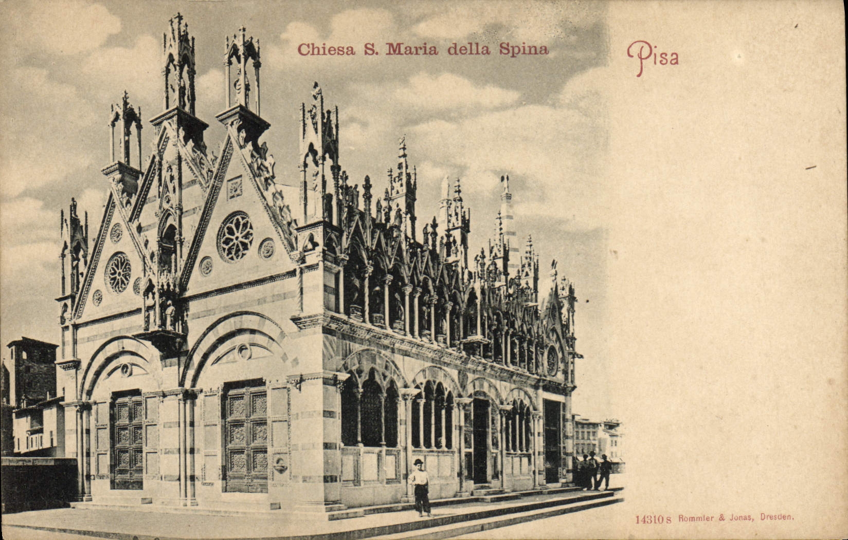 VINTAGE POSTCARD Chiesa S Maria Della Spina Rammed