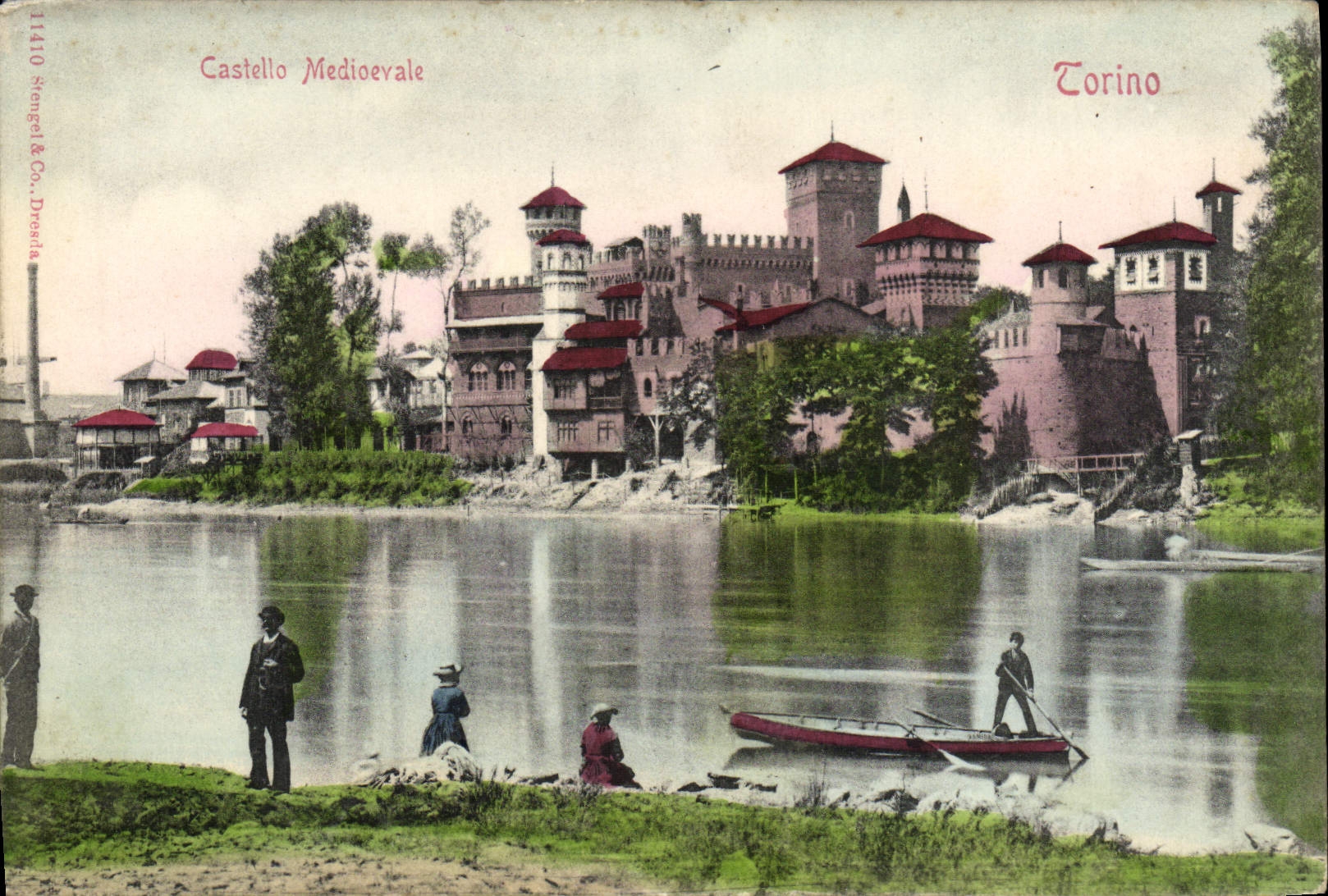 VINTAGE POSTCARD Castello Medioevale Torino