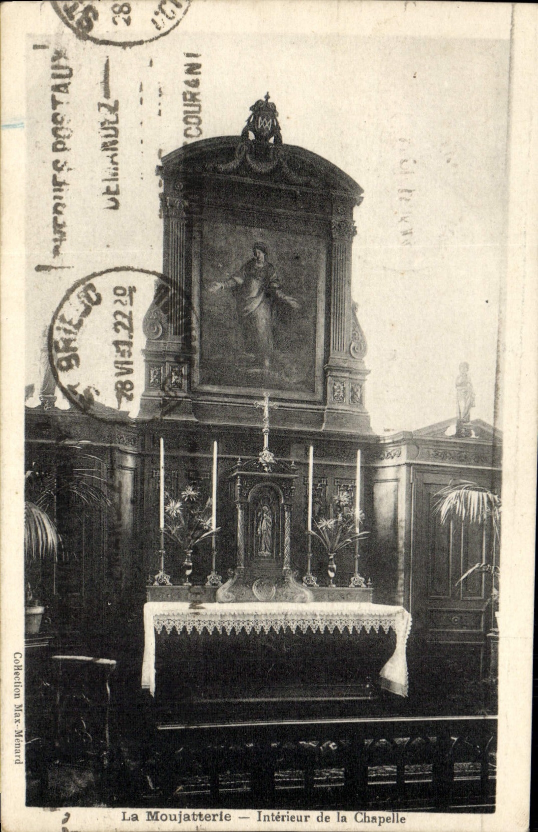 VINTAGE POSTCARD Interior Moujatterle of the vault