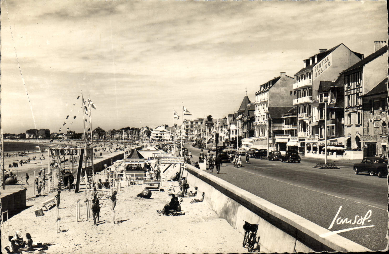 MODERN CARD the Dimension of La Baule Love View of the beach and the new boulevard Sands d4Or Armoric Photogravure