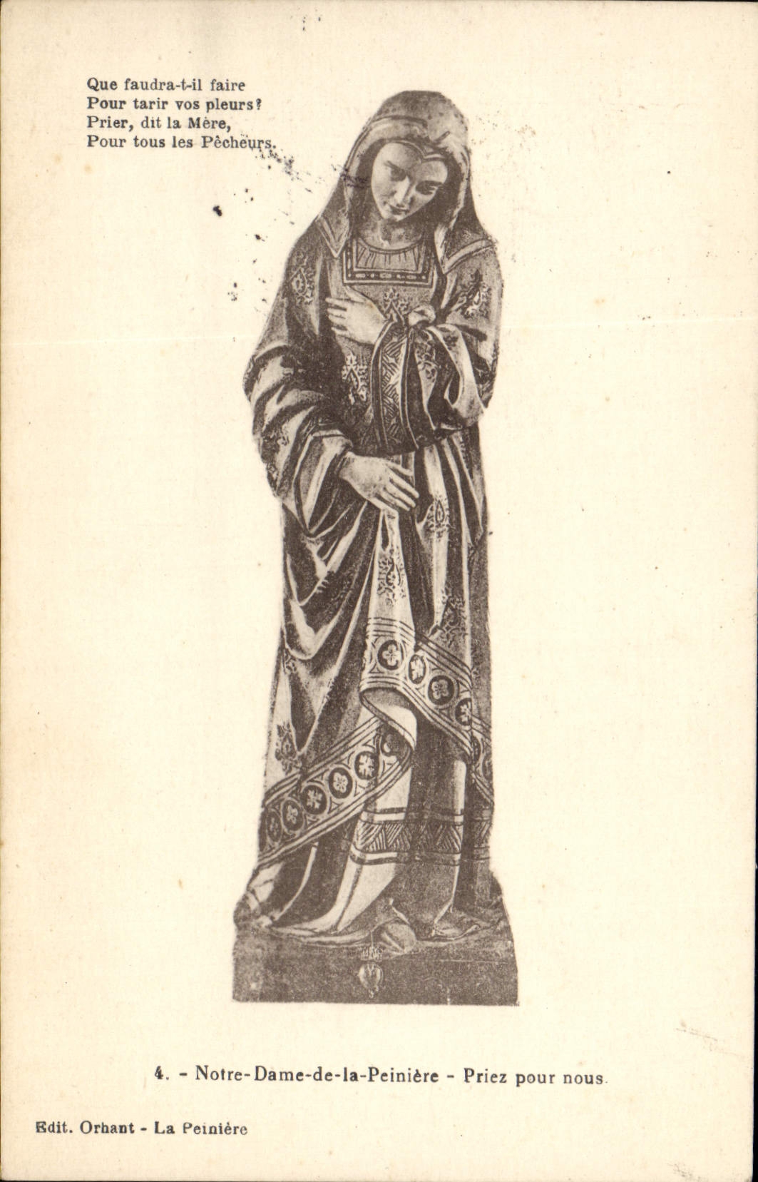 VINTAGE POSTCARD Notre Dame of Peiniere Request for us