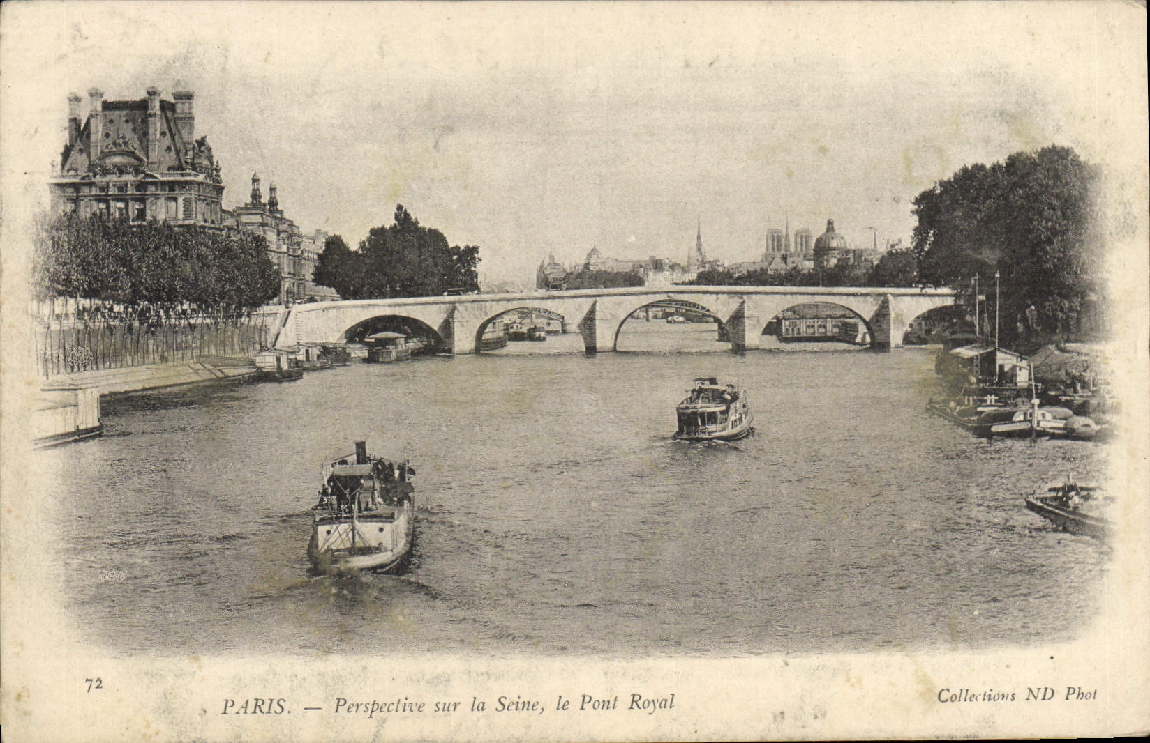 CPA Paris Perspective sur la Seine le Pont Royal