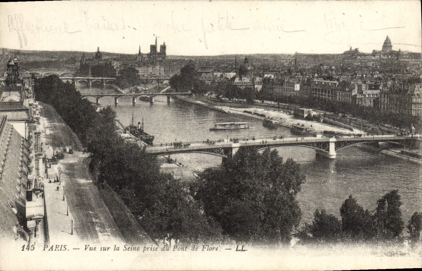 CPA Paris Vue sur la Scine prise du Pont de Flore