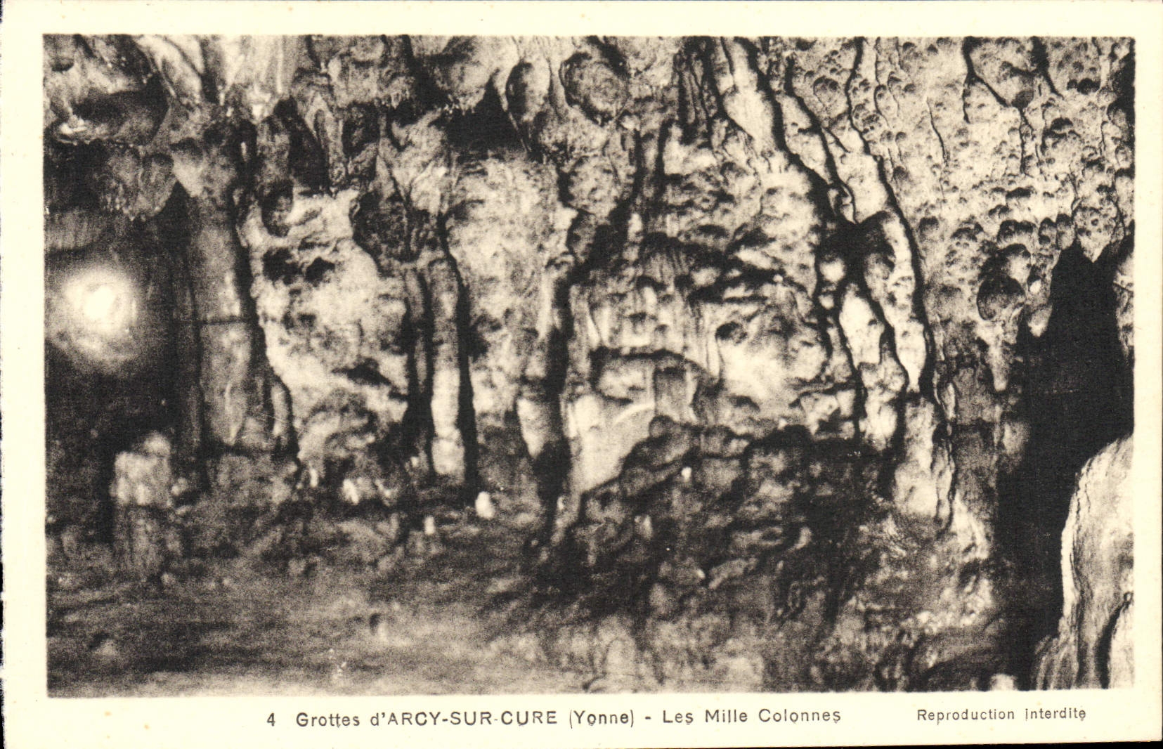 VINTAGE POSTCARD Caves of Arcy On Cure Thousand Columns