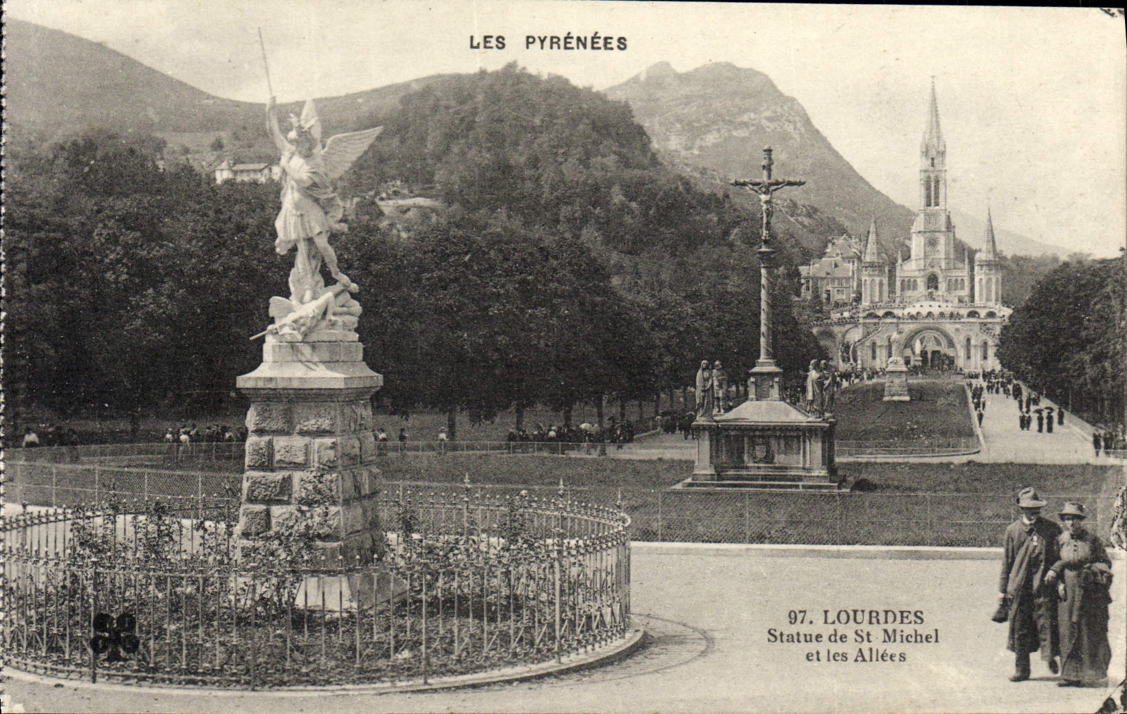 VINTAGE POSTCARD the Pyrenees Lourdes Rules of St Michel and the Alleys