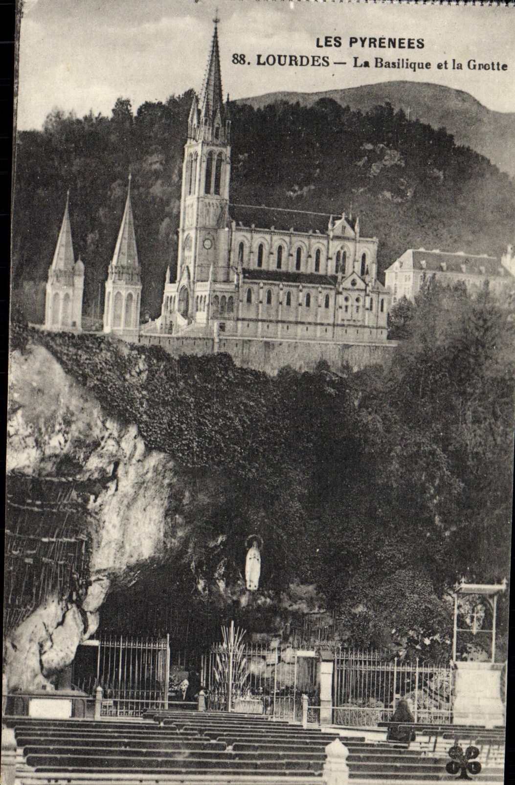 VINTAGE POSTCARD the Heavy Pyrenees the Basilica and the Cave