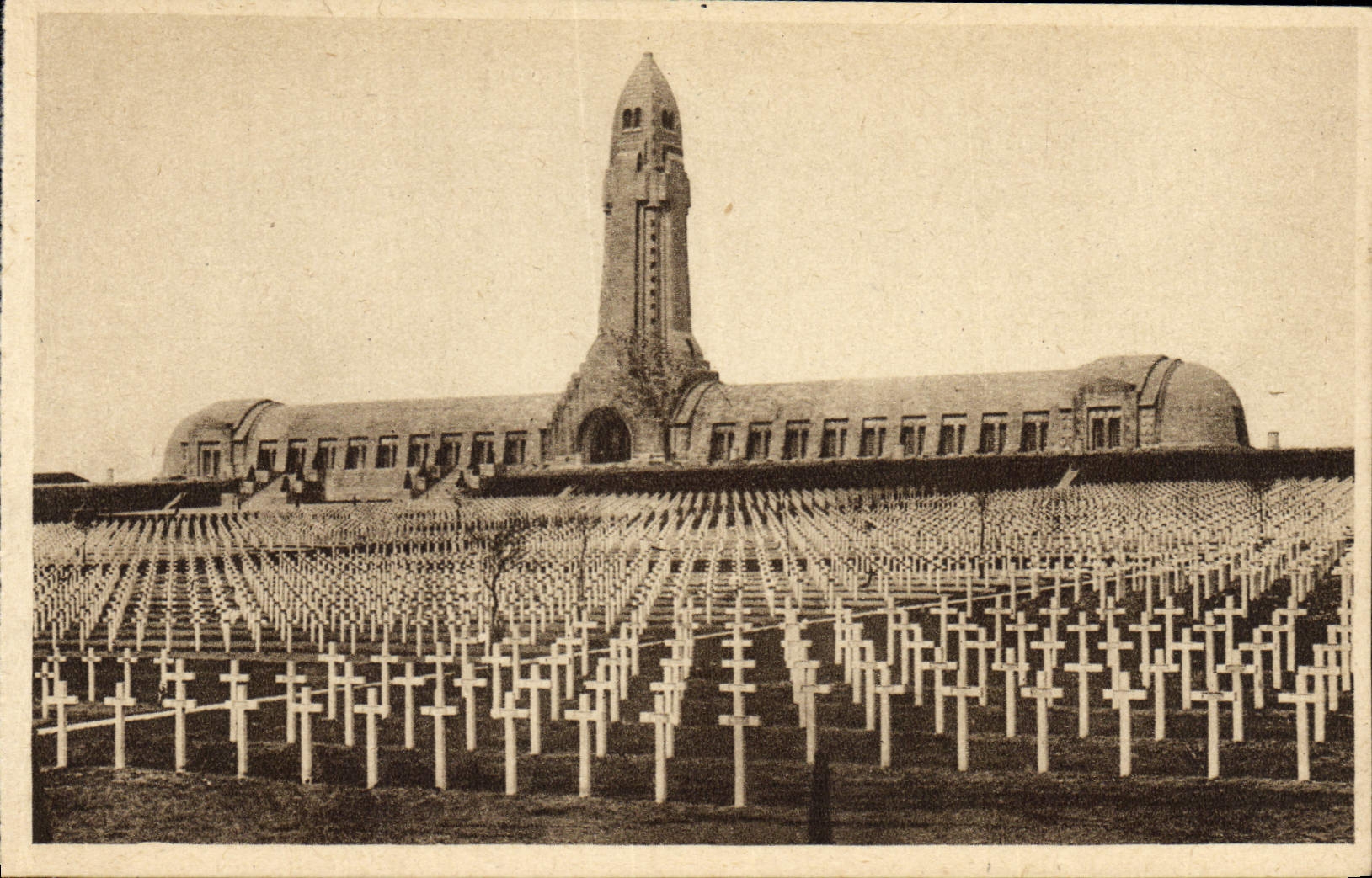 VINTAGE POSTCARD Douaumont Ossuary of Douaumont and national Cimetiere