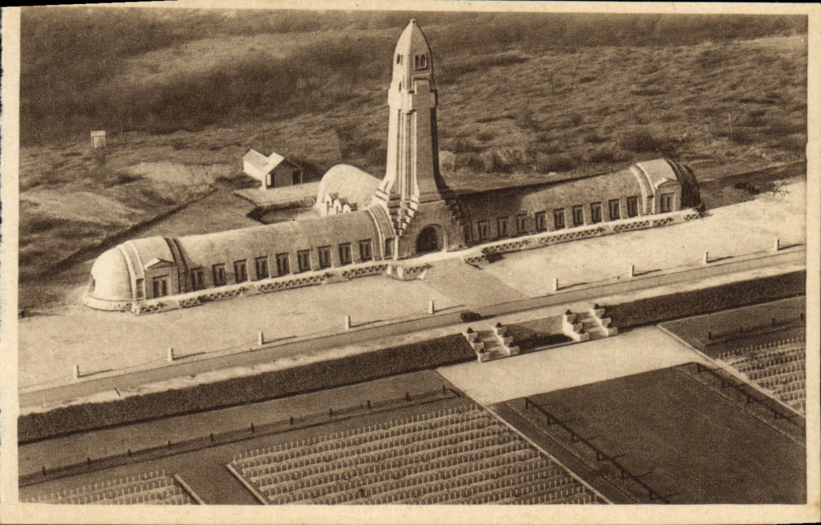 VINTAGE POSTCARD Douaumont Seen air