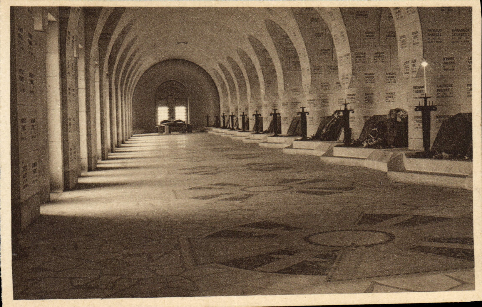 VINTAGE POSTCARD Douaumont Overall picture of the Cloister of the ossuary