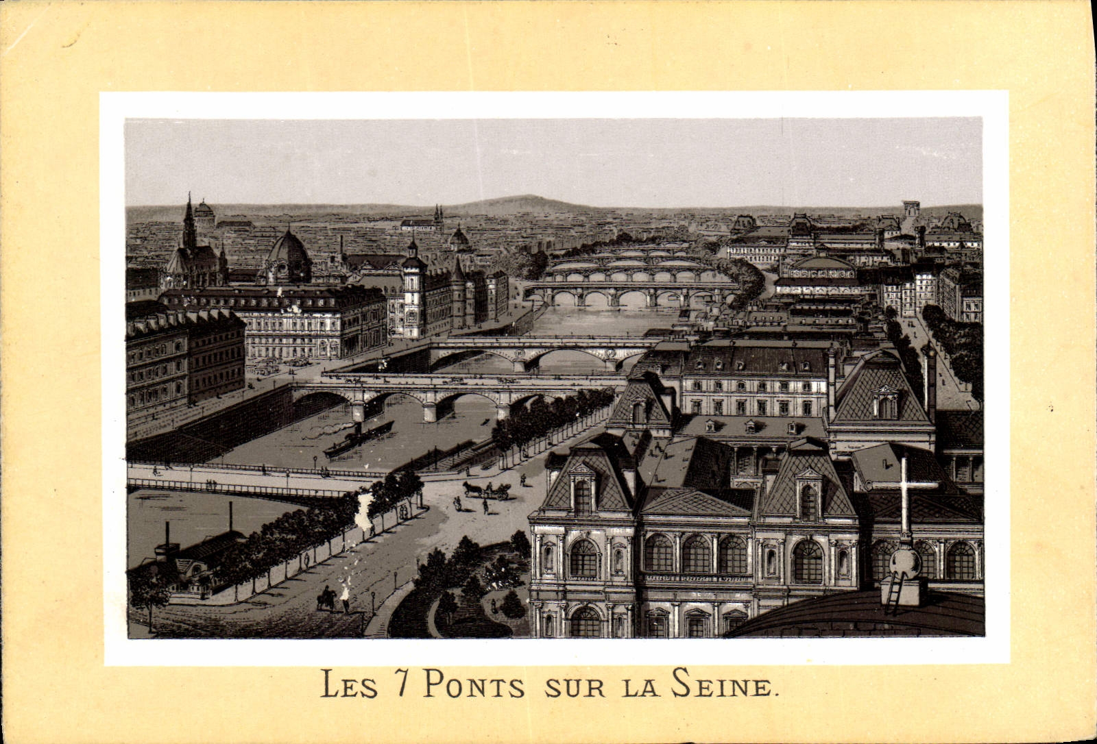 VINTAGE POSTCARD Paris Bridges On the Seine