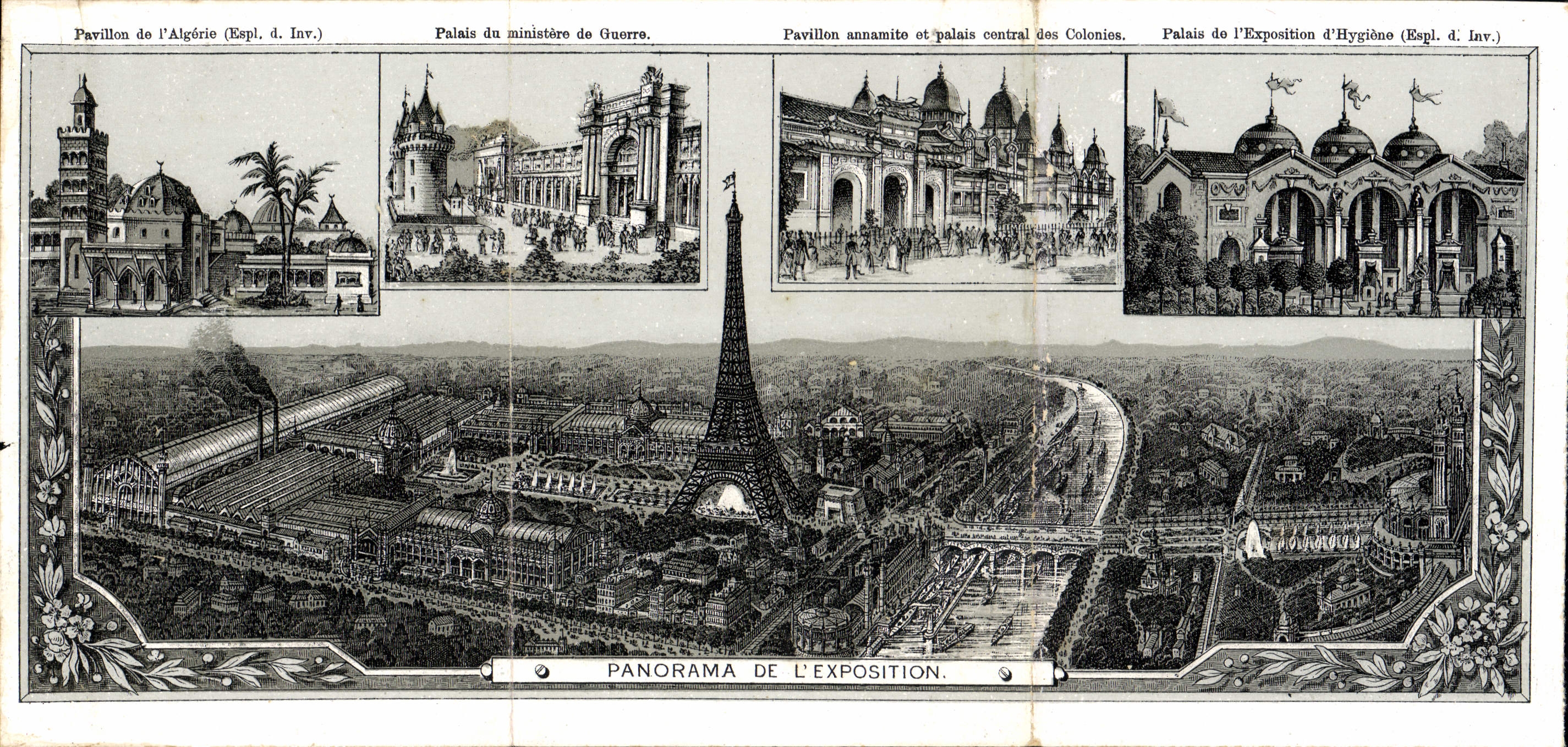 Carte depliante Paris Panorama De L'Exposition 