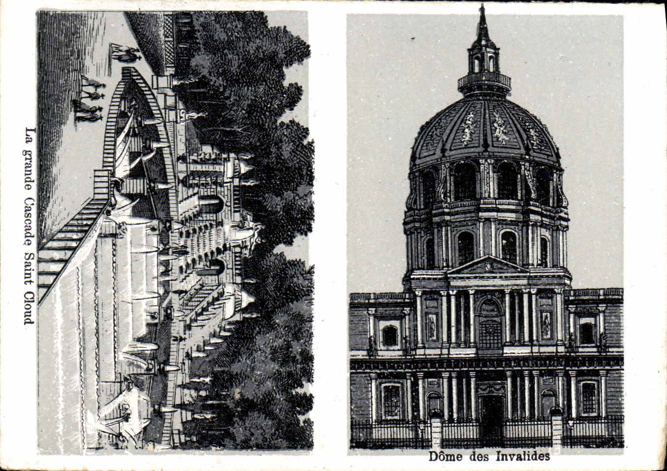 VINTAGE POSTCARD Paris Dome of the Invalids the large cascade of Cloud Saint