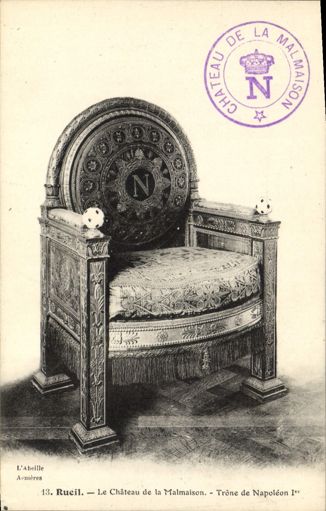 CPA Rueil Le Chateau de la Malmaison Trone de Napoleon 1er