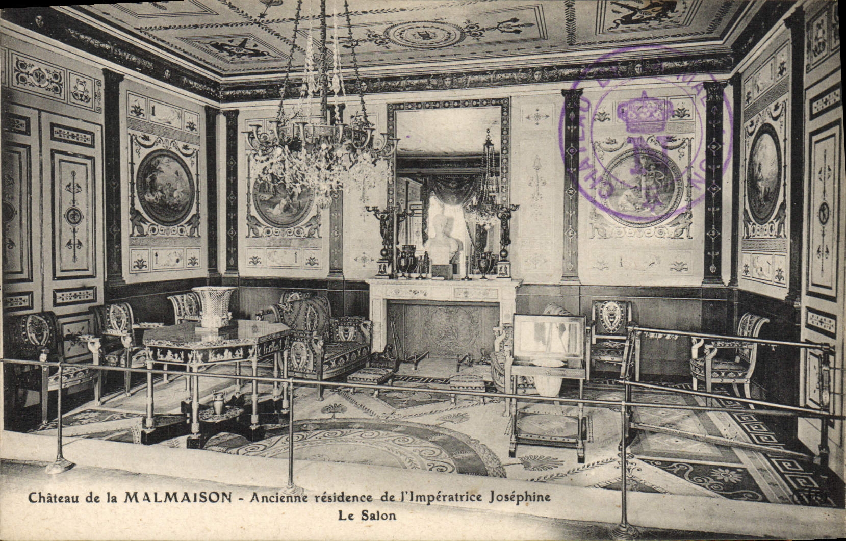 VINTAGE POSTCARD Castle of Malmaison Old residence of the Josephine empress the living room