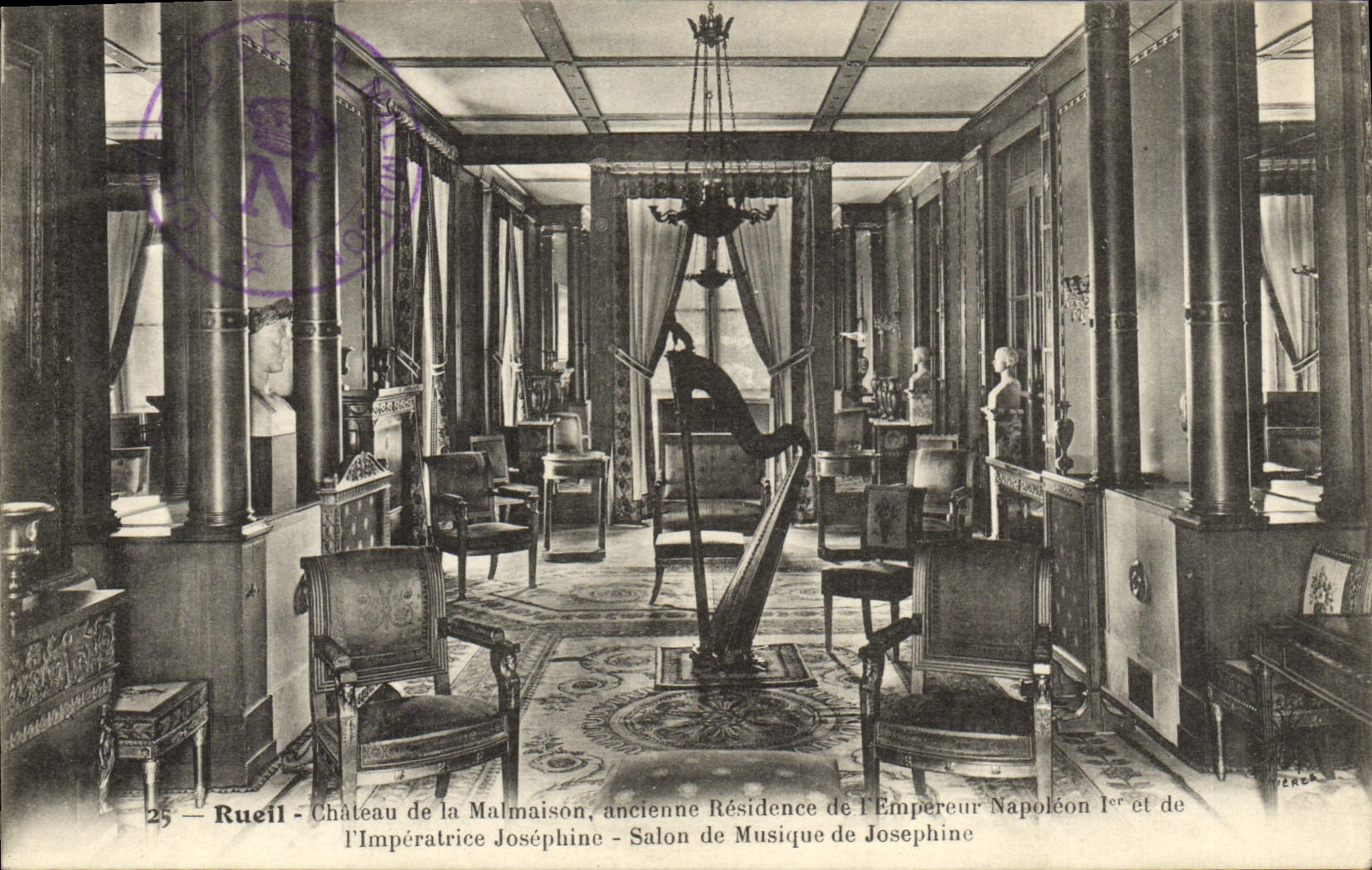 CPA Rueil Chateau de la Malmaison ancienne Residence de Napoleon 1er Salon de musique de Josephine