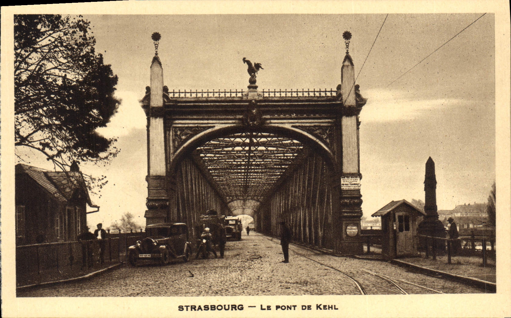 POSTAL Strabourg de la VENDIMIA el puente de Kehl