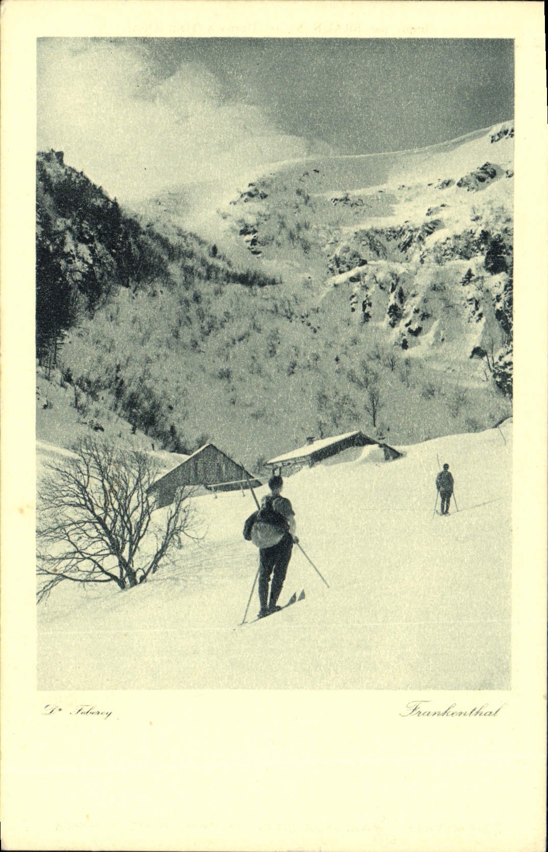 VINTAGE POSTCARD the Winter in the High Vosges Ski