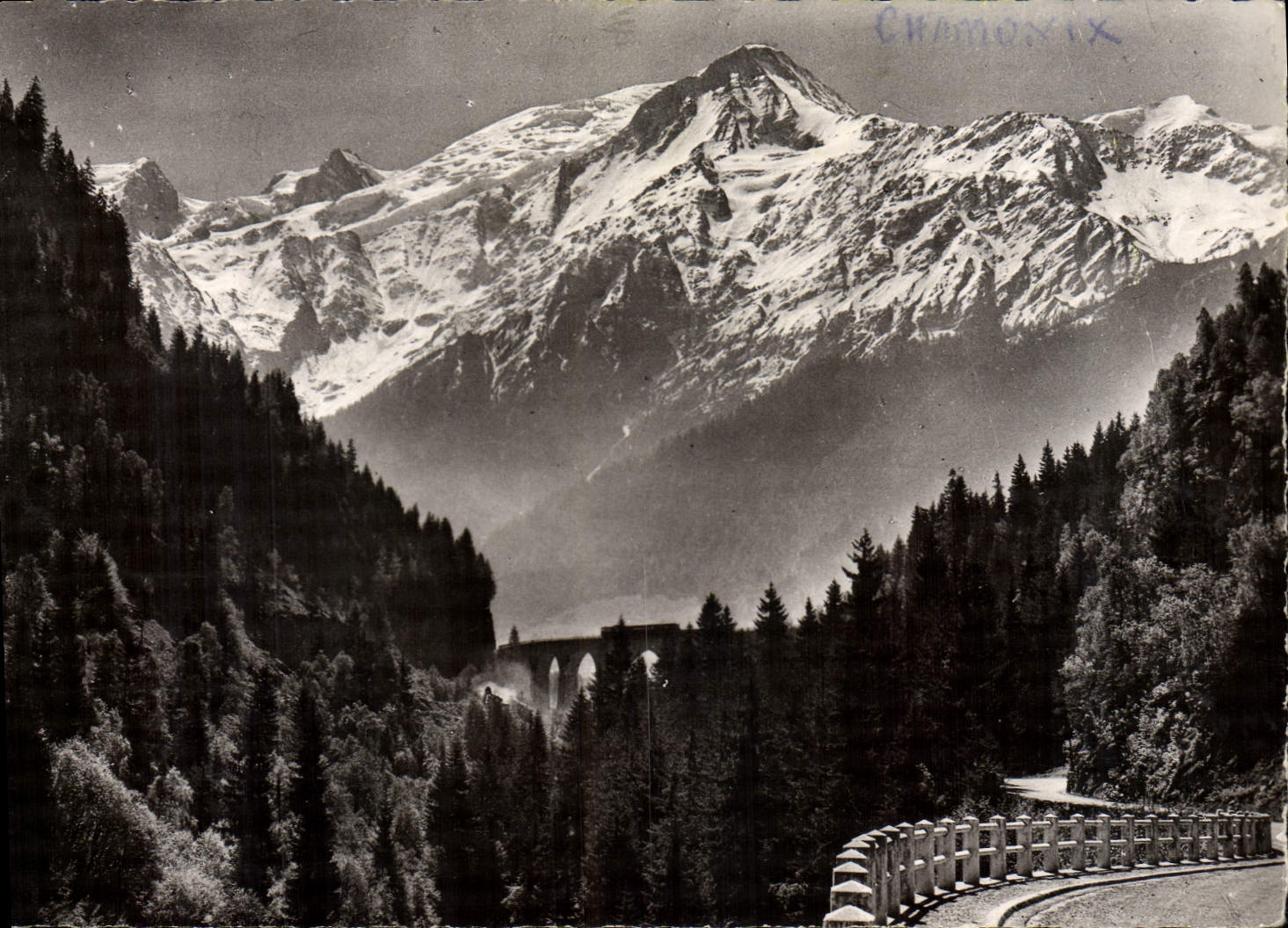 POSTAL MODERNA Env de Chamonix la cadena de Mont Blanc y del viaducto co. Marie en Houches