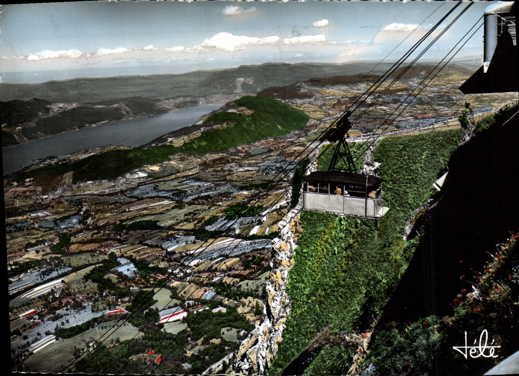 MODERN CARD Aix Les Bains Seen Ponoramique and teleferic of the MT Revard