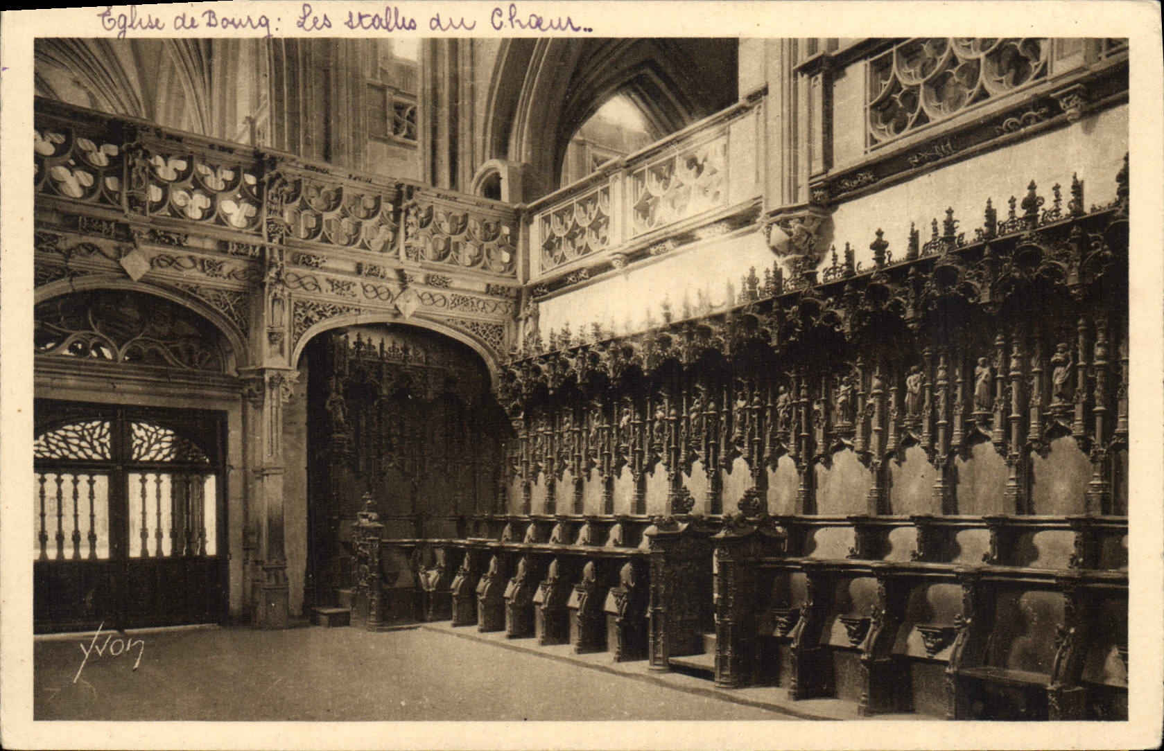 CPA Bourg Eglise de Brou Les Stalles du Choeur