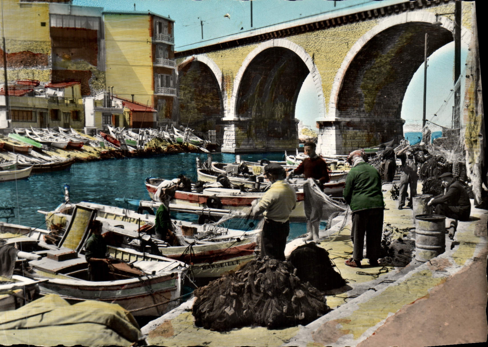 CPM Marseille Vallob des Auffes Peche Pecheurs