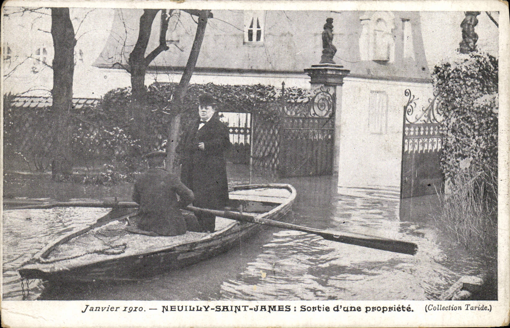 La VENDIMIA POSTAL enero de 1910 Neuilly santo James salió de una característica