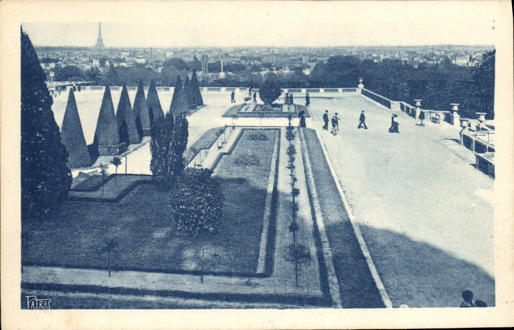 Parque de la POSTAL de la VENDIMIA de Gloud de opinión Saint de París tomada de la terraza