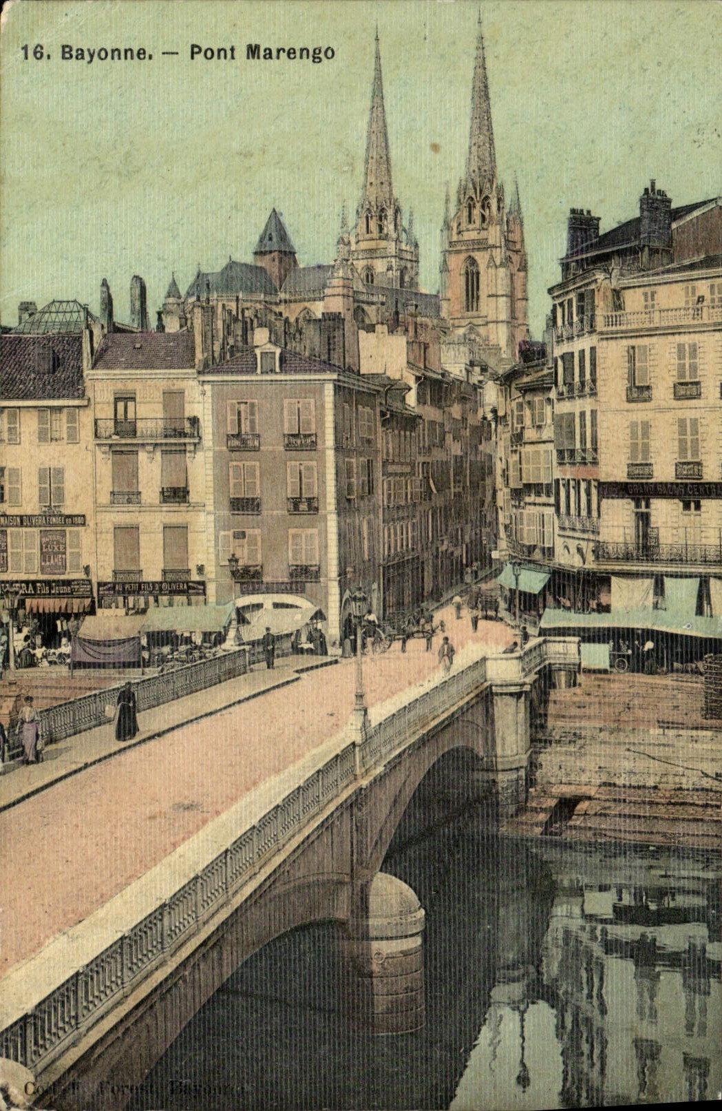 CPA Bayonne Pont Marengo (carte toilee)
