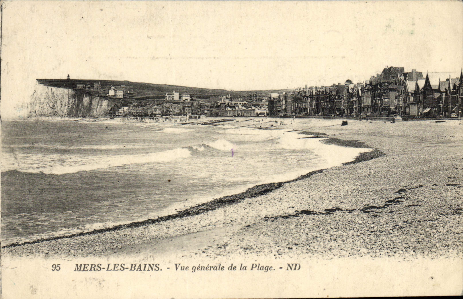 VINTAGE POSTCARD Seas Les Bains View of the Beach