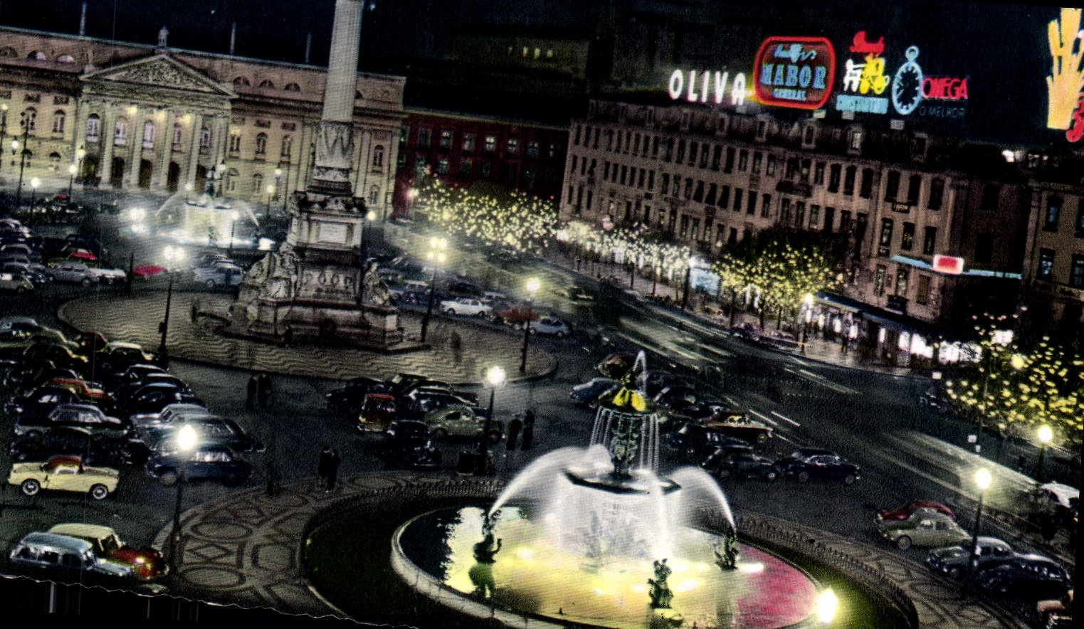 MODERN CARD Lisboa Rossio E teatro nacional of notte