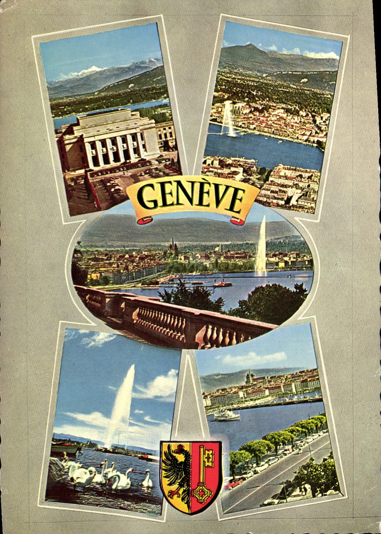 CPM Geneve Palais des Nations Vue aerienne La rade