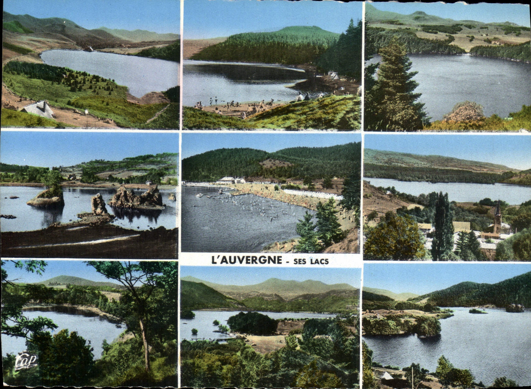 MODERN CARD Auvergne Its Lakes Guery Serviere Pavin Cassiere Chambon Aydat Gour de Tazenat