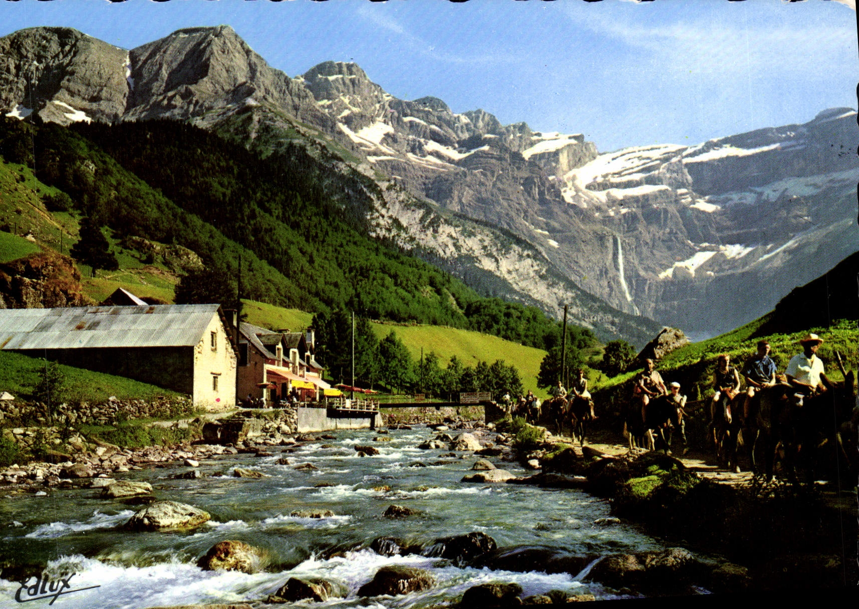 MODERN CARD the Pyrenees Gavarnie the Circus Gave And the Thatched cottage