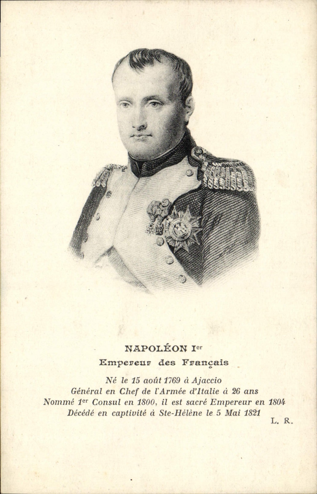 VINTAGE POSTCARD Napoleon 1st Emperor Of the Ajaccio French