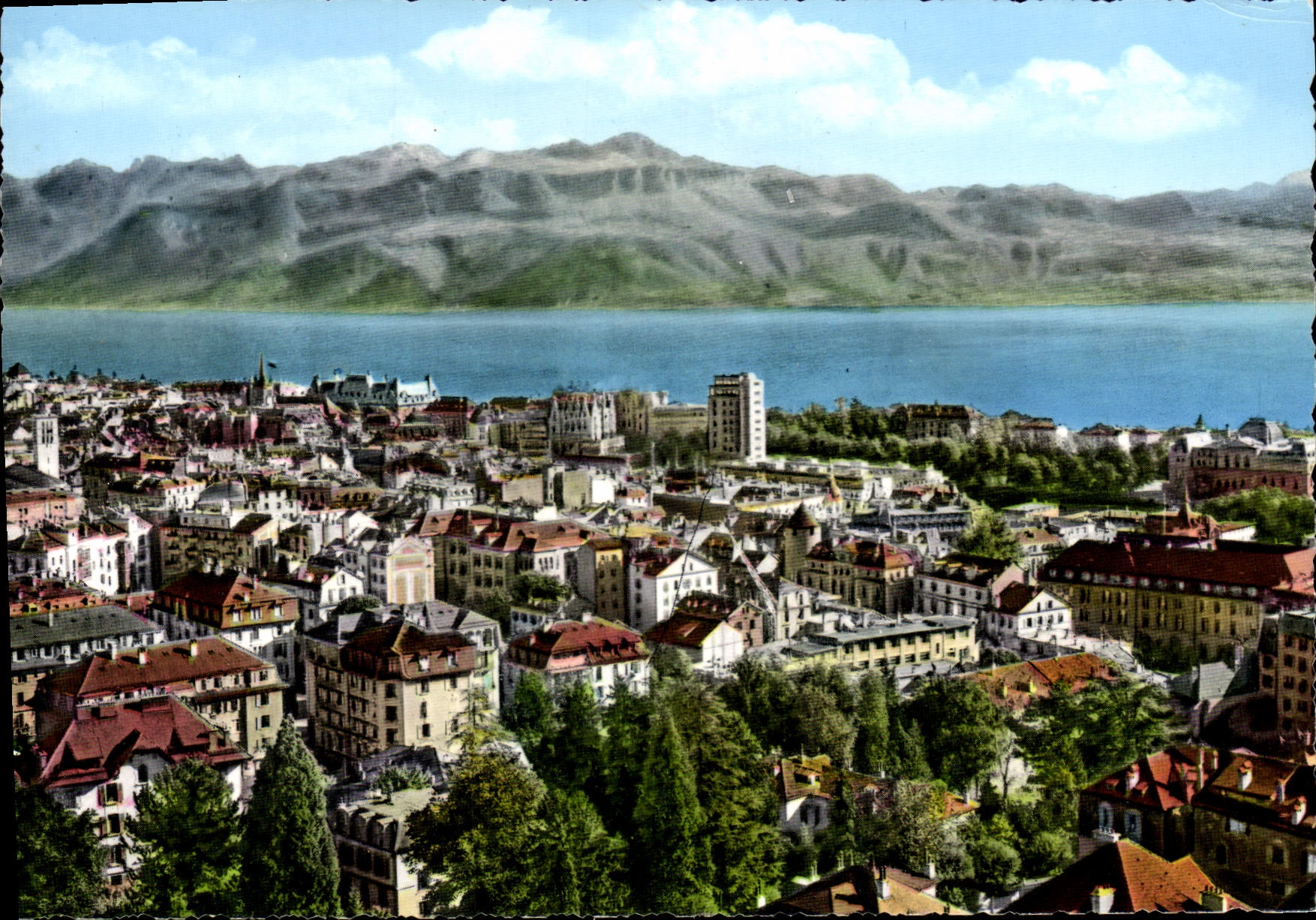 CPM Lausanne Vue Generale Et Les Alpes