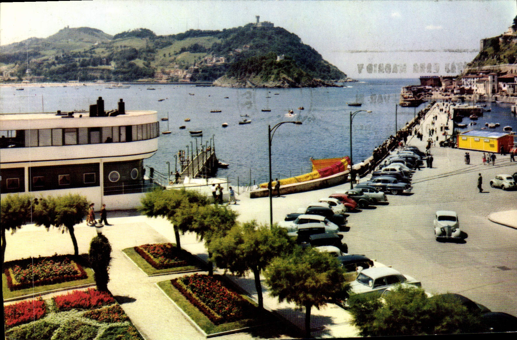 POSTAL MODERNA club Nautico allí Bahía de San Sebastian