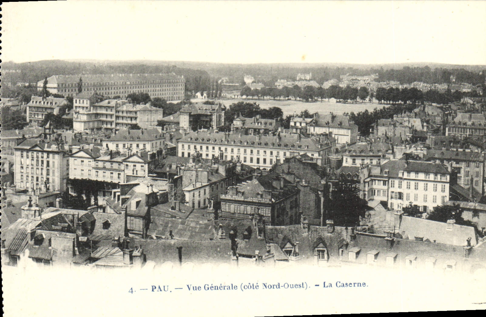 VINTAGE POSTCARD Pau View the Militaria Barracks