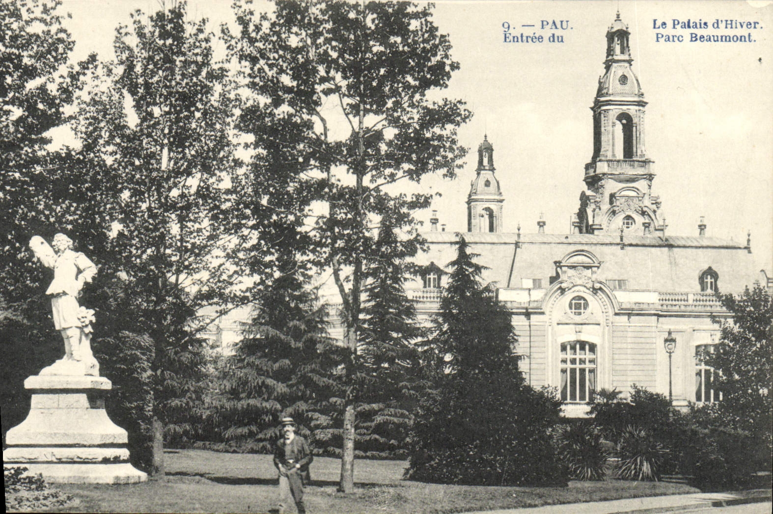 VINTAGE POSTCARD Pau the Palate of Winter Entered Of the Beaumont Park