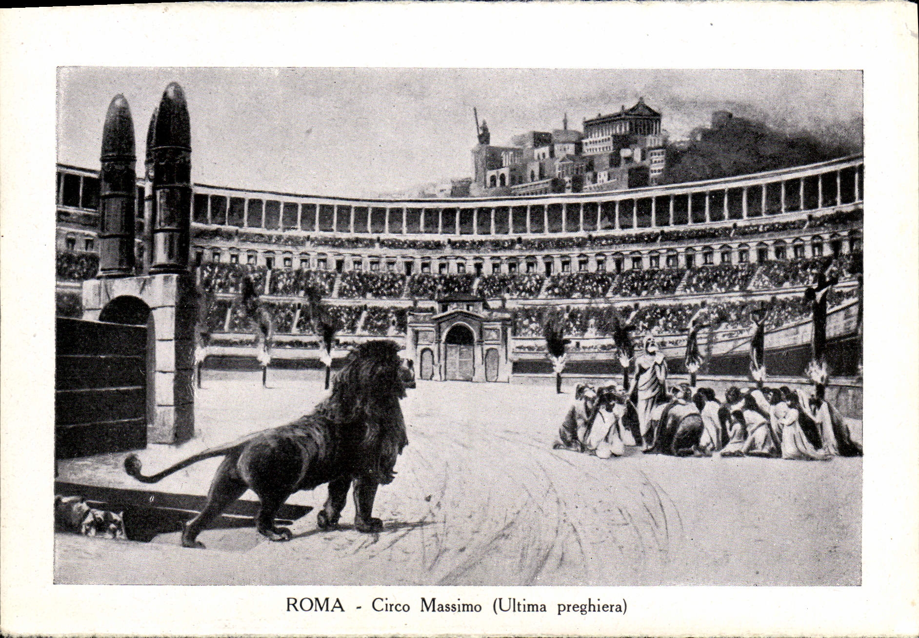 León de Roma Circo Máximo de la POSTAL de la VENDIMIA