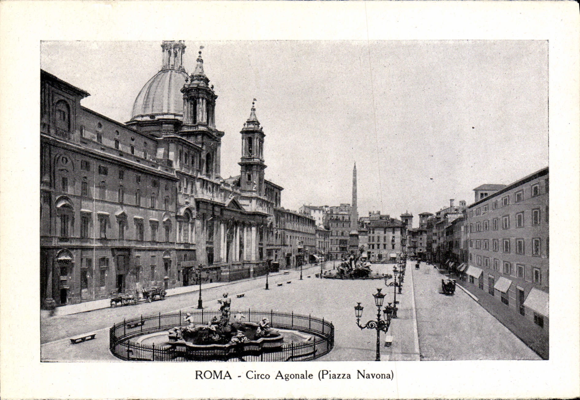 Plaza Navona de Roma Circo Agonale de la POSTAL de la VENDIMIA