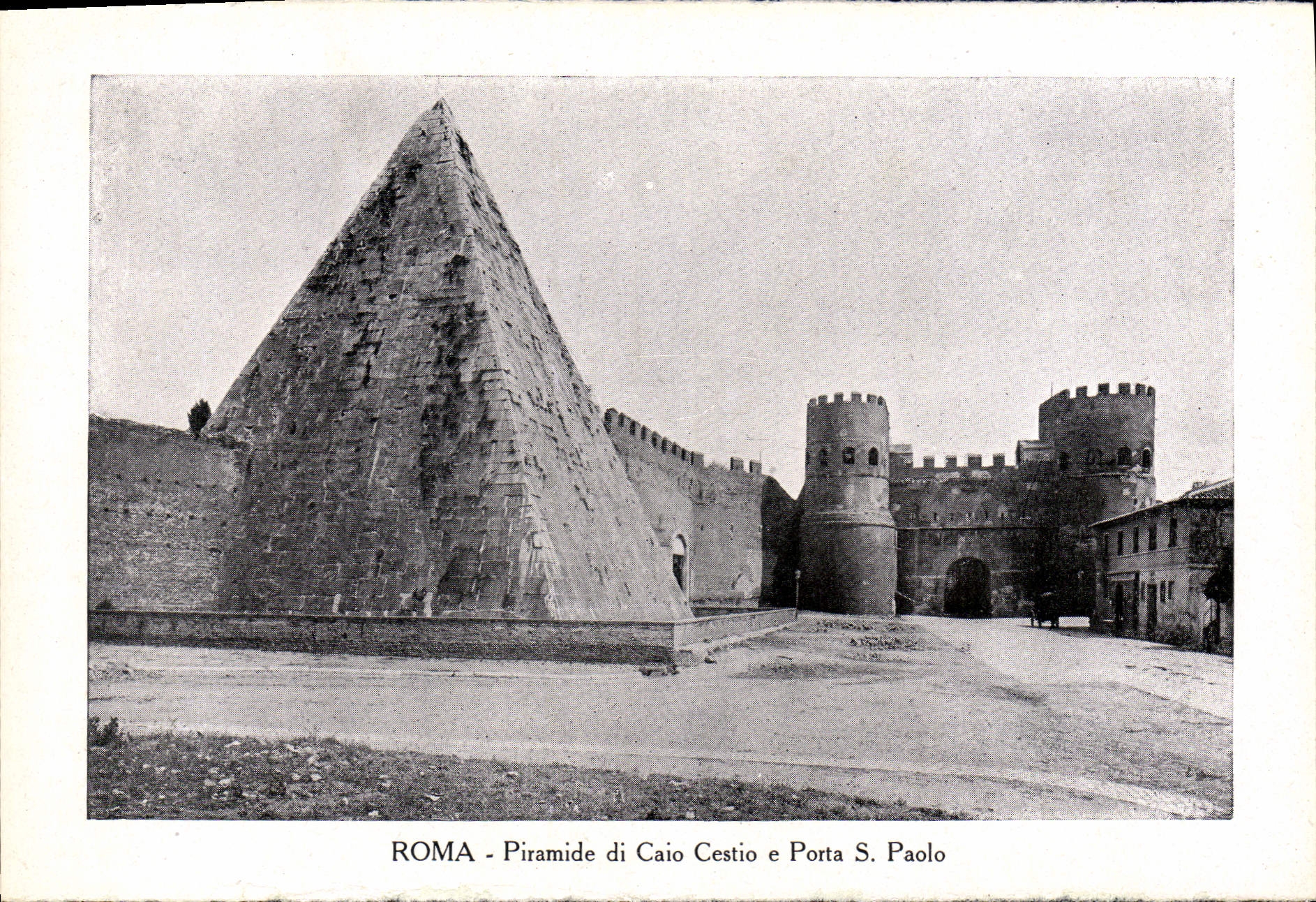 POSTAL Roma Piramide Di Caio Cestio S llevado E Pablo de la VENDIMIA