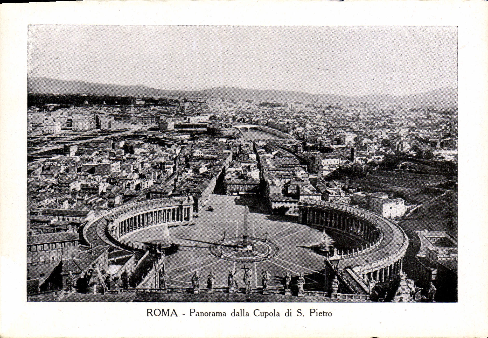 POSTAL Roma Cupola pavimentada panorama Di S Pedro de la VENDIMIA
