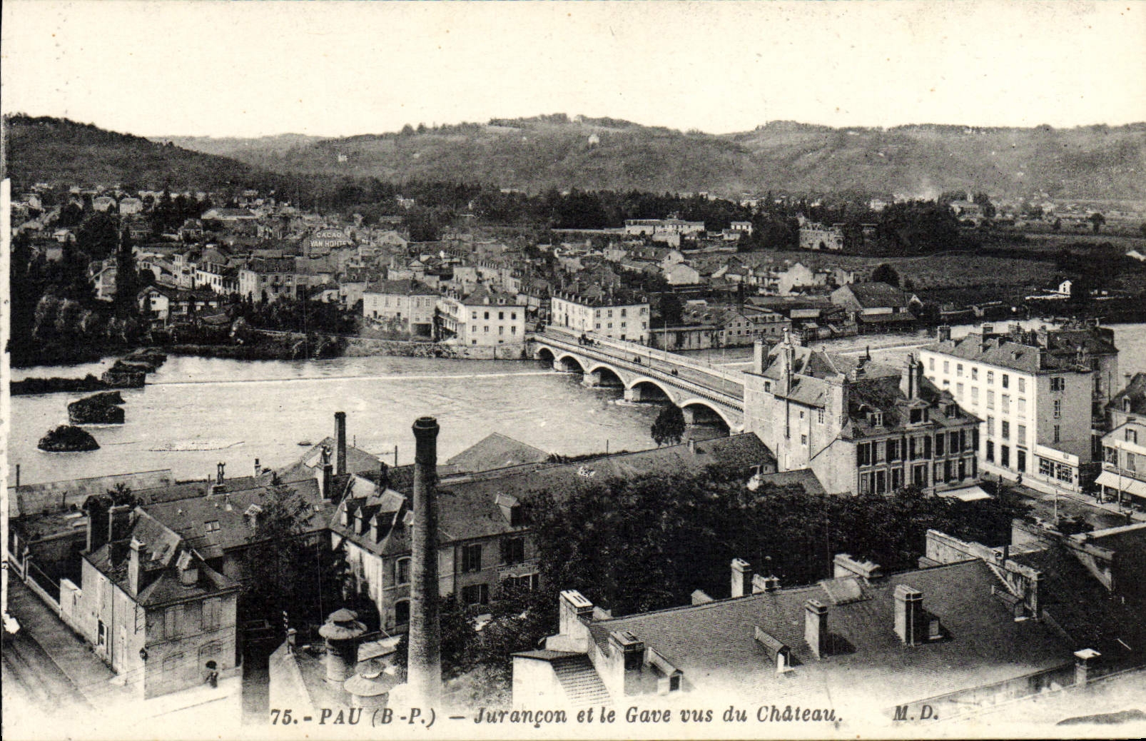 VINTAGE POSTCARD Pau Jurancon And Gace Seen Of the Castle