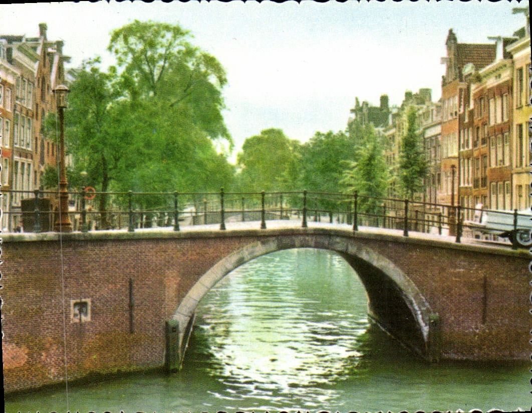 CPM Amsterdam Reguliersgarcaht Met Zeven Bruggen Old Canal With Seven Bridges Following Each other